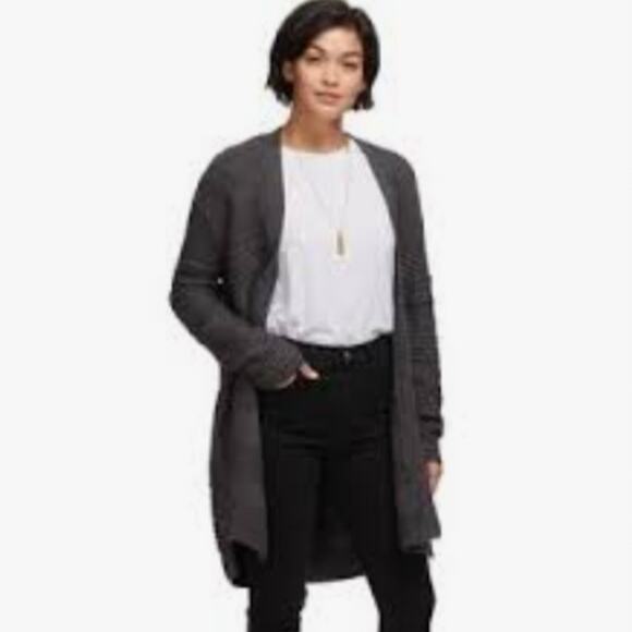 Basin Range Wool Angora Ribbed Gray Long Knit Cardigan Sweater Size XS - Picture 1 of 8